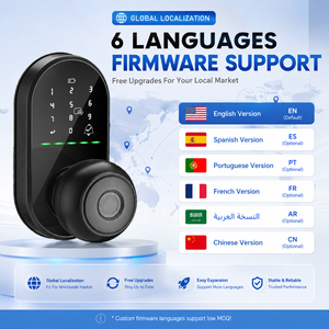 Auvinx OEM Fingerprint Smart <strong>Knob</strong> Indoor Lock for Home Password Keyless Card Bedroom Tuya BT APP Control Digital Deadbolt Lock - Product Image 3