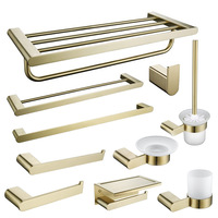 Set Rak Handuk Minimalis Modern Enamel Stainless Steel Berkualitas Hotel, Rak Gantung Kamar Mandi, Perlengkapan Toilet