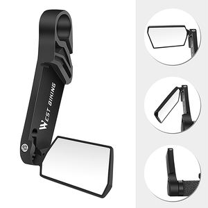 2 uds espejo de bicicleta espejo retrovisor plegable 360 grados giratorio espejo de seguridad para manillar de bicicleta - Product Image 6