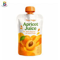 Pochette d'emballage personnalisée imprimée pour boissons, 120 ml, pour jus de fruits, boissons pour enfants, yaourt, avec bec verseur, format stand-up