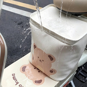 Sac de rangement avant pour scooter électrique, blanc cassé, résistant à l'eau, support pour casque et chargeur de téléphone, usage quotidien - Product Image 3