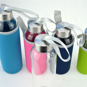 Bouteille d'eau en <span class=keywords><strong>verre</strong></span> borosilicate sans BPA de 18 oz (500 ml, 350 ml-1 L) personnalisable avec manchon et bouchon en acier inoxydable - Product Image 6