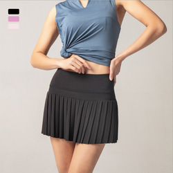 Rok Dasar Wanita, Bawahan Atletis Berlipat <span class=keywords><strong>2</strong></span> Saku Elastis Cepat Kering untuk Perempuan dengan Celana Dalam - Product Image 3