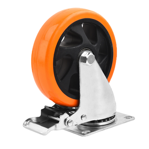 Rodízios de Poliuretano Laranja de Tamanho Médio 2.5 <span class=keywords><strong>3</strong></span> 4 5 Polegadas para Carrinho e Prateleira Rodas Universais Silenciosas e Resistentes ao Desgaste - Product Image 2