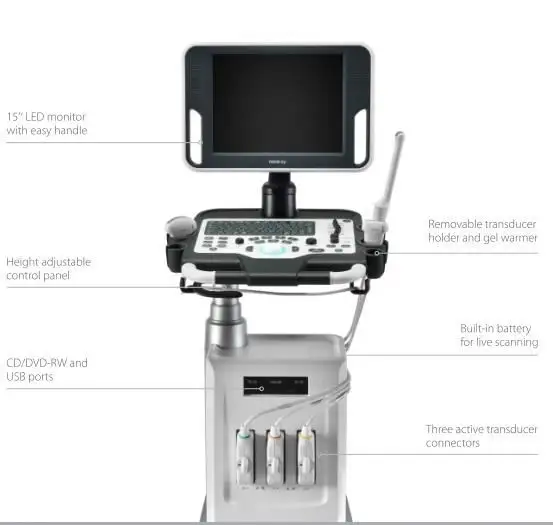 Sonde à ultrasons convexe de Type chariot Mindray, excellente qualité/bon prix 4D à ultrasons abordable DC30