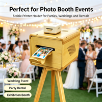 Support d'imprimante en bois stable détachable pour DNP DS620/RX1HS/Hiti P525L/Citizen, avec couvercle, pour borne photo en libre-service, pour 15 personnes, avec appareil photo