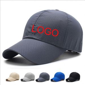 Custom Printed Leopard Oxford 6-Panel Cotton Baseball Caps-Quick Dry Laser Cut Holes Adjustable Unisex Sports Design Dot Pattern - Product Image 1