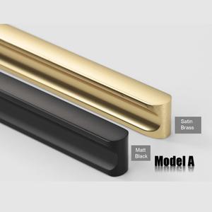 Aluminium Profile Solid Furniture Kitchen <strong>Door</strong> Pull Handle Black <strong>Gold</strong> <strong>Knob</strong> 1meter T bar Home Decoration Wardrobe Cabinet Handle - Product Image 2