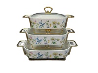 Ensemble de plats de cuisson en céramique modernes pour restaurant, plats rectangulaires de qualité alimentaire pour la restauration