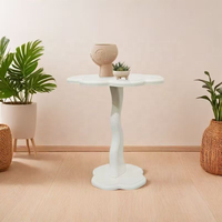 Table basse en bois style Ins moderne, design pétale français, pour décoration intérieure, idéale pour le coin canapé du salon, hauteur réglable