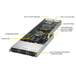 Super Micro il F619P2-RTN ottetto nodo ad alta densità Server di seconda mano X11DPFR-SN LGA3647 supporta i dischi rigidi NVME - Product Image 2