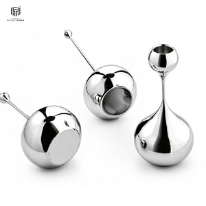 <b>Silver</b> Water Drop <b>Candlestick</b> Holder Metal Durable Home Decoration Modern Style - Product Image 4