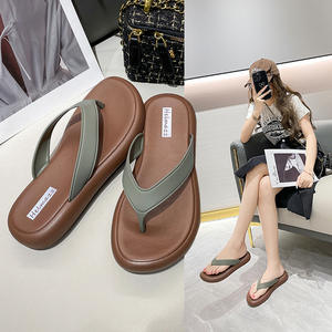 Tongs compensées respirantes et légères pour femmes, tendance mode été-automne, décontractées, pour la plage et le <span class=keywords><strong>bord</strong></span> <span class=keywords><strong>de</strong></span> <span class=keywords><strong>mer</strong></span>, couleur unie - Product Image 3