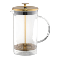Cafetière et théière manuelle polyvalente en verre borosilicate – Essentiels pour la cantine du personnel et la salle de pause – Presse française unique