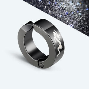 Pendientes de Clip de Aleación de Zinc con Patrón Animal, Anillo Circular, Joyería de Moda para Hombres y Mujeres, Sin Perforación - Product Image 1