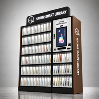HAUMR Smart Library HF 13.56MHz RFID : Casier de rangement pour bibliothèque avec écran tactile et prise en charge multilingue pour les salles d'attente hospitalières