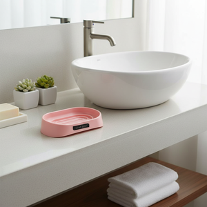 Durably Portable Light Pink 13x78x23cm PP <b>Soap</b> <b>Dish</b> Metal <b>Soap</b> Box Holder for Bathroom Storage and Organization - Product Image 3