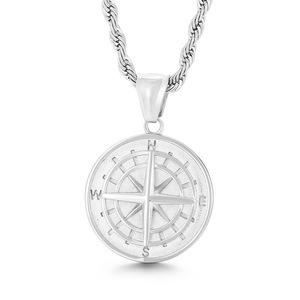 Vintage Viking Kompass boussole nautique manière <span class=keywords><strong>guidage</strong></span> plaqué or acier inoxydable pendentif Fine mode bijoux colliers hommes - Product Image 5