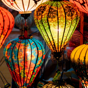 Hoi Silk Lantern Bamboo Support Colorful Vietnamese Wall Hanging Graduation <b>Easter</b> Lunar New Year Offset High Quality Decoration - Product Image 1