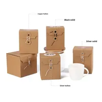 Cajas de Cartón Corrugado Kraft Plegables Cuadradas Clásicas Ecológicas al por Mayor con Impresión Offset para Empaque de Tazas