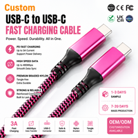 Câble USB Type-C personnalisé LUNG KAY avec logo, USB 3.1 Gen2, charge rapide PD 100W, transfert de données 20 Gbps, utilisation informatique, tressé PVC/Nylon
