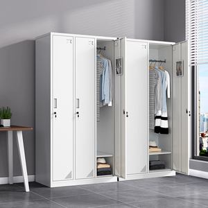 <span class=keywords><strong>Taquilla</strong></span> Metálica Moderna de 3 Puertas con Cerradura, Armario de Acero Resistente para Gimnasio, Escuela u Oficina - Product Image 2