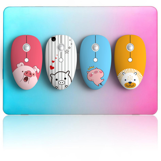 Wireless Animal Pig lion Mouse Cartoon Korean Wireless pink Mouse for Kid
