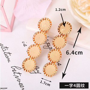 Pinces à cheveux plaquées or 12 cm, épaisse, à barrette simple avec éléments floraux, pour usage quotidien, boucle de bijoux de haute qualité - Product Image 4