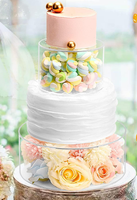 Décoration de Fête de Mariage Design Moderne Séparateur de Gâteau Transparent en Acrylique Socles à Gâteau Ensemble de Présentoir pour Gâteaux de Mariage