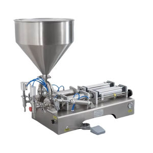 <span class=keywords><strong>Machine</strong></span> de remplissage pneumatique à piston horizontal <span class=keywords><strong>pour</strong></span> pâtes, liquides, crèmes, miel, cosmétiques, sauces, avec trémie, remplisseuse de bouteilles semi-automatique - Product Image 3