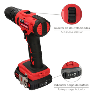 Trapano Avvitatore a Batteria 20V con 2 Velocità e Funzione Martello Batteria da 2Ah. 35 Nm di coppia. - Product Image 4
