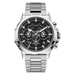 Montre <span class=keywords><strong>KEDO</strong></span> pour homme, sportive, lumineuse, étanche 30M, 44mm, trois aiguilles, six aiguilles, calendrier, style mécanique, quartz, bracelet en acier inoxydable - Product Image 1