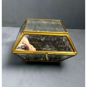 Decorative <b>Jewellery</b> <b>Box</b> made with Brass & <b>mirror</b> used for jewelry showcase & storage Supplier from India - Product Image 4