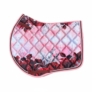 Tapis de Selle de Dressage en Satin Floral Sublimation Coton Schabracken Jumping Pads avec Excellente Respirabilité - Product Image 1