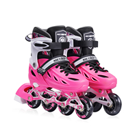 METROLLER Nouveau design de patins à roulettes lumineux, 4 roues en PU, taille réglable, patins à roulettes de haute qualité pour enfants, chaussures à roulettes