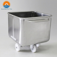 Chariot à seau mobile en acier inoxydable 304, chariot à viande amovible, équipement d'abattoir multifonctionnel durable, 200L