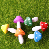 Champignons de couleur Miniature pour le jardin de fées, Mini Figurines de champignons, accessoires pour la maison, champignons artificiels simulés en bois