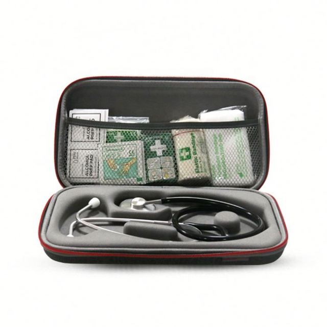 Custom Littmann Hard EVA Stethoscope Case Black Smart Cardiology Tool Case with Large Capacity Bag Nurse Medical Device Storage