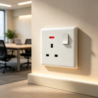 Prise murale OEM 13A avec interrupteur et voyant néon, 1 gang 1 voie, stable, vente en gros