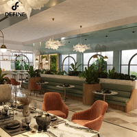 Design moderne personnalisé commercial hôtel restaurant canapé en lin stand café restauration rapide meubles canapé salon sièges banc de stand