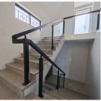 Poteau en métal mural pour escalier en fibre laminée 1/2 "support de verre porche contemporain clôture de sécurité de bâtiment