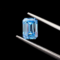 Diamant de laboratoire Messi Gems, prix d'usine, certifié IGI, 2,1 carats, VVS2, taille émeraude, bleu intense fantaisie