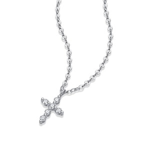 Nuova Collana in Moissanite con Pendente a Croce da 0,6 <span class=keywords><strong>Carati</strong></span> Placcata in <span class=keywords><strong>Oro</strong></span> Bianco 18K su Argento Sterling <span class=keywords><strong>925</strong></span> Gioielli all'Ingrosso - Product Image 4