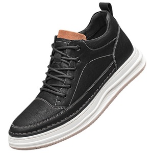 Zapatillas Negras de Hombre Estilo Coreano de Moda, Casuales, de Caña Alta, con Aumento de Altura Oculto, Punta Baja y Forro de Malla, Ideales para Otoño - Product Image 5