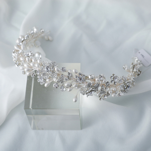 Nouvelle couronne et diadèmes de mariage en cristal fait à la main, fleur en strass PU, accessoires de coiffure de mariée, spectacle de bal, reine - Product Image 6