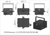 Système de spectacle laser Optlaser 30W FB4-Net Version en fibre de carbone léger avec pilote numérique pour spectacle graphique de faisceaux lumineux en extérieur