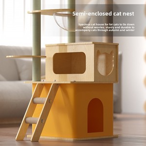 Dr Bamboo Eco-friendly 4-Level <strong>Large</strong> <strong>Cat</strong> <strong>Tree</strong> with <strong>Climbing</strong> Frame Scratching Board Jumping Platform &amp; <strong>Cat</strong> Toy-Indoor Outdoor Use - Product Image 3