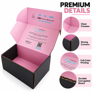 Boîte d'expédition en carton ondulé personnalisée OEM ODM avec impression recto-verso et impression couleur intégrale à l'intérieur pour l'emballage de marques e-commerce - Product Image 2