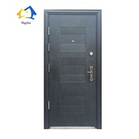 Porte d'entrée en acier inoxydable moderne à porte simple, insonorisée et sécurisée pour la maison – Prix usine