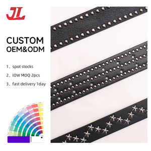 เข็มขัดผู้หญิง JULUN เข็มขัดแบบมีหมุด เข็มขัดวินเทจสีดำ PU ประดับดาวและหัวเข็มขัดสไตล์ตะวันตก  เครื่องประดับแฟชั่นแนวพังก์ร็อก - Product Image 4